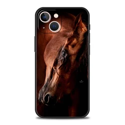 Elegant Horse Design Silicone Phone Case - Soft and Durable Shell Cover - iPhone 13 (A1)