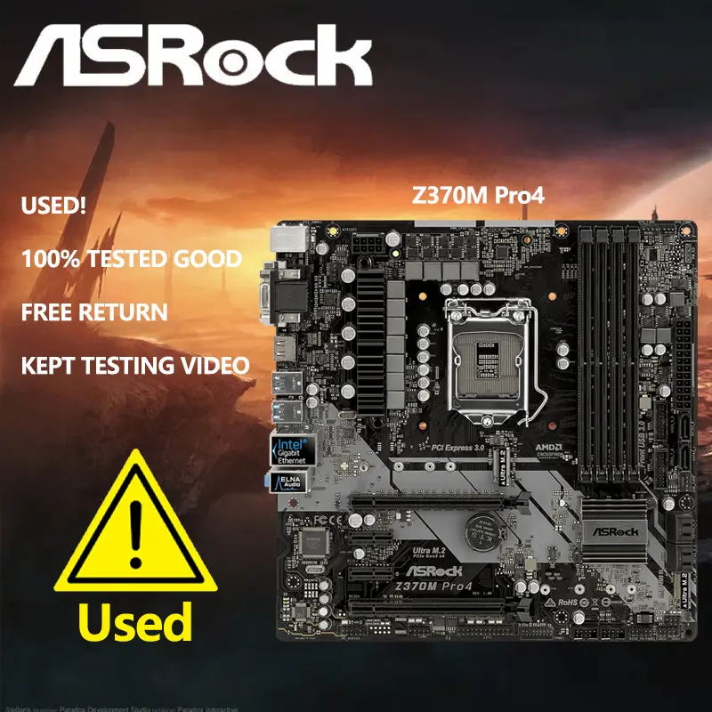 ASRock Z370M PRO4 Motherboard M-ATX Intel Z370 LGA1151 DDR4 64GB