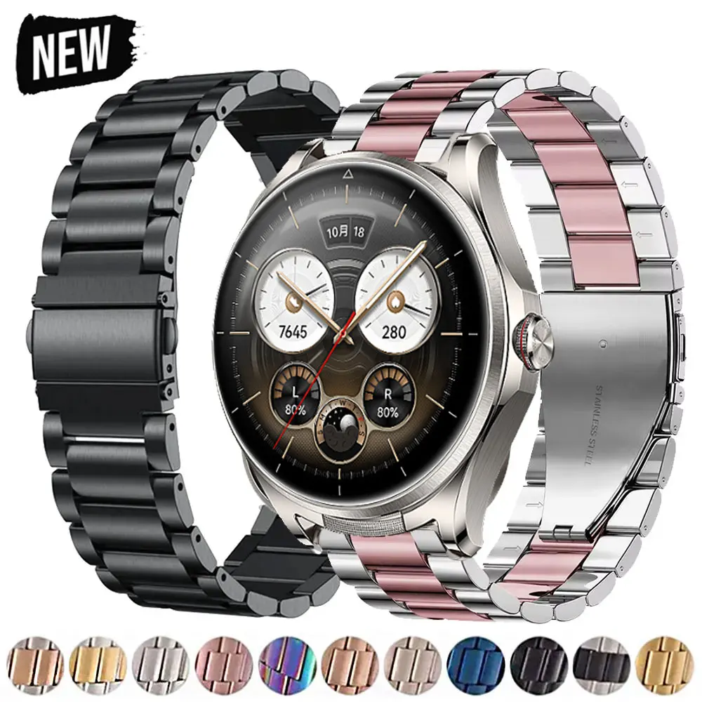 Premium 22mm Metal Watch Strap - Elegant Business Wristband Bracelet