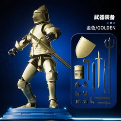 Knight Titan 3D Printed Multi - Jointed Action Figure Toy (Gold)