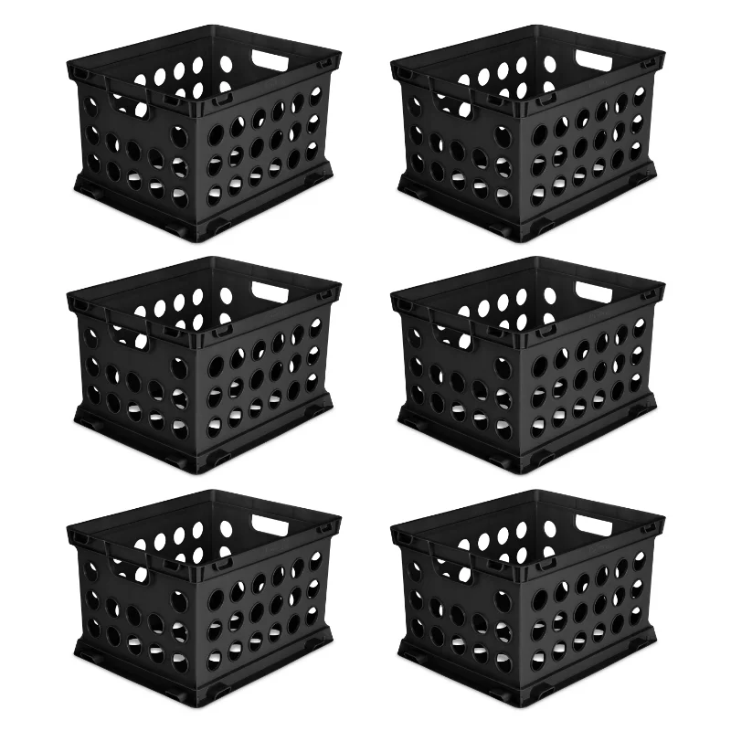 

Sterilite File Crate, Plastic, Black, Set of 6 basket storage storage baskets Storage box