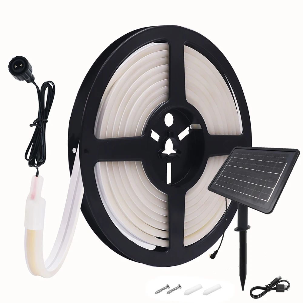 Solar-Powered LED Neon Light Strip - Waterproof, Flexible & Multi-Mode Outdoor Decoration