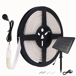 Radiant Solar LED Neon Strip Light - Waterproof, Flexible, Multi - Mode Outdoor Decor (WHITE)