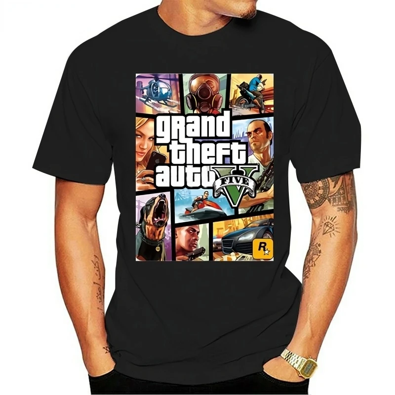 Grand Theft Auto Gta T Shirt Uomo Gioco Magliette Grafiche Popolare Gta 5 Tshirt Moda Maschile Streetwear Xs-4Xl Tee Camiseta Hombre