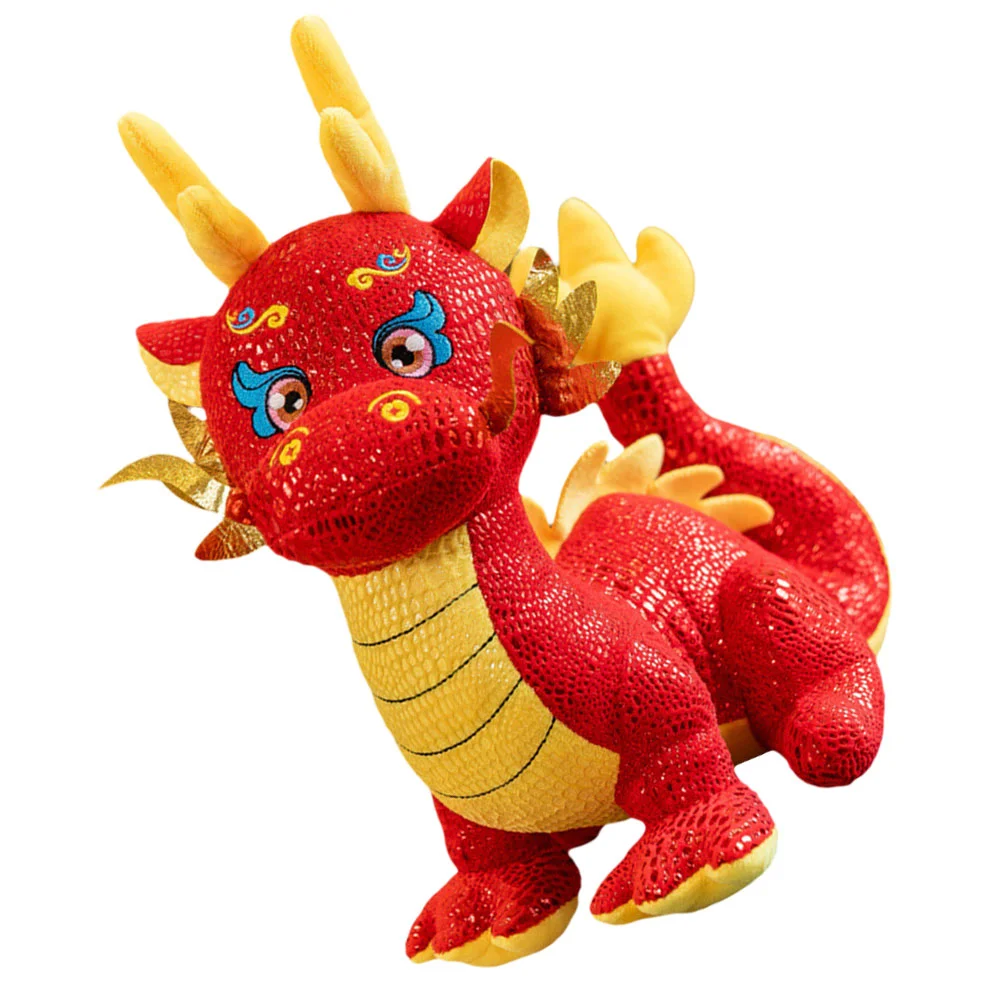 

Chinese Dragon Plush Stuffed Animal 2024 Year Mascot Zodiac Doll Toy Pillow Gifts