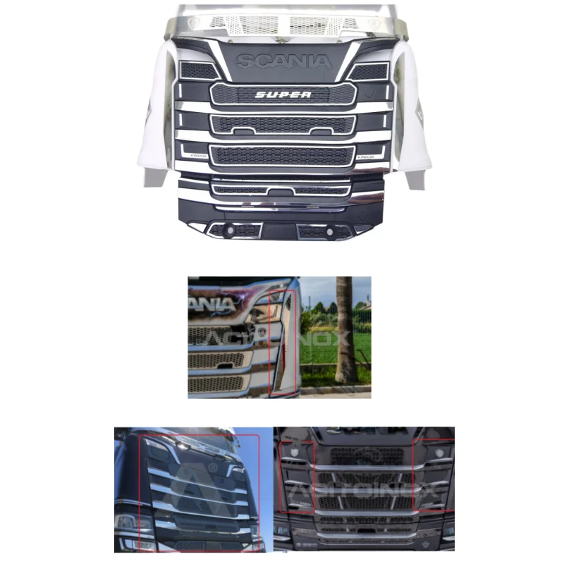 Metal Paste Model Intake Hood Stickers for 1/14 Tamiya Truck Tractor Scania 56368 770s DIY RC Cars Upgrade Decoration Parts 5