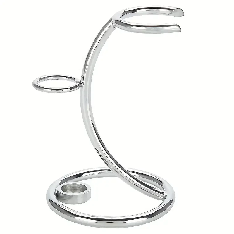 Stainless Steel  Shaving Razor and Brush Stand - Convenient Holder for Safety Razor and Shave Brush Storage 4