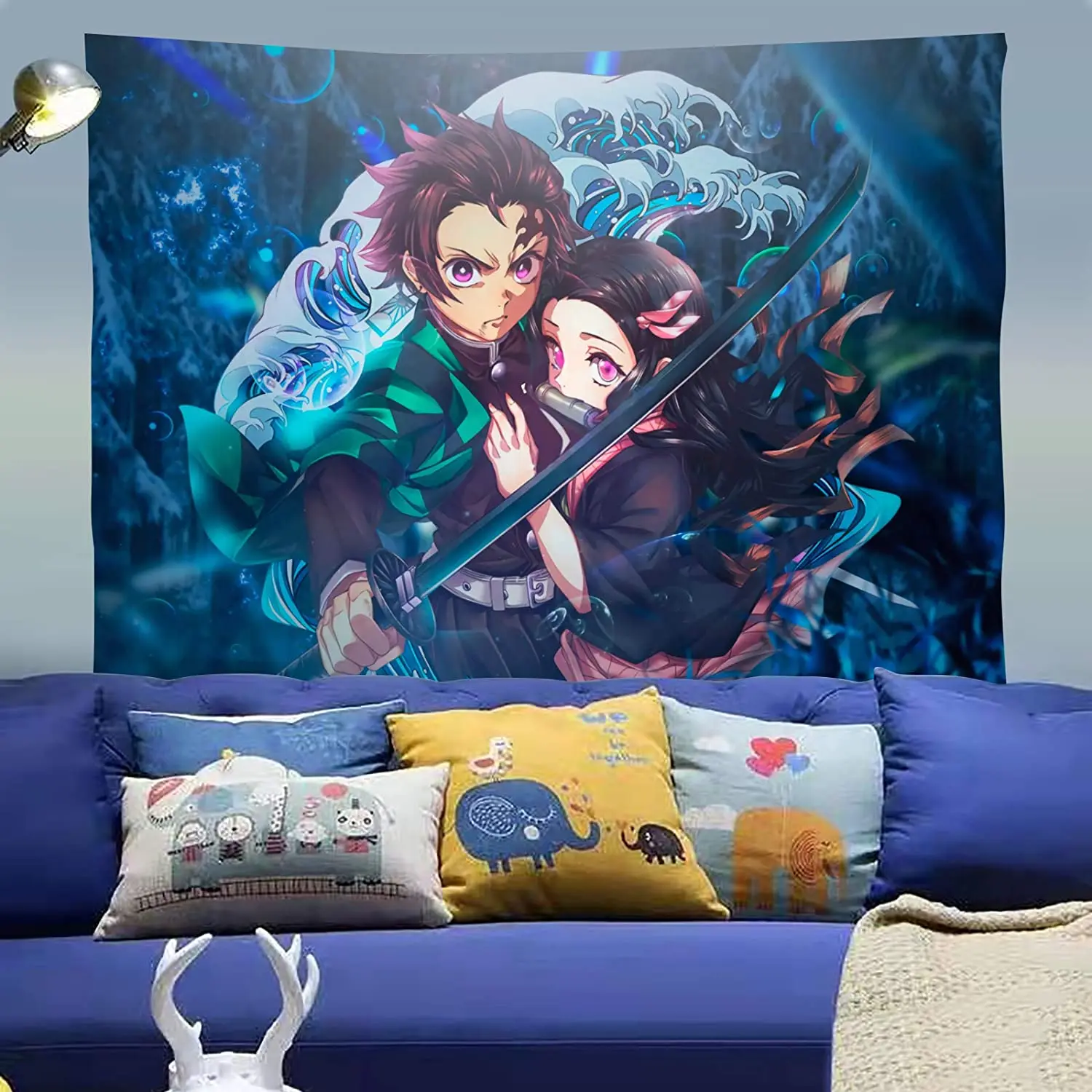 Demon Slayer Tanjiro Nezuko Characters Poster Wall Hanging Tapestry  Japanese Anime Tapestrys Room Decor Aesthetic Home Wallpaper - AliExpress