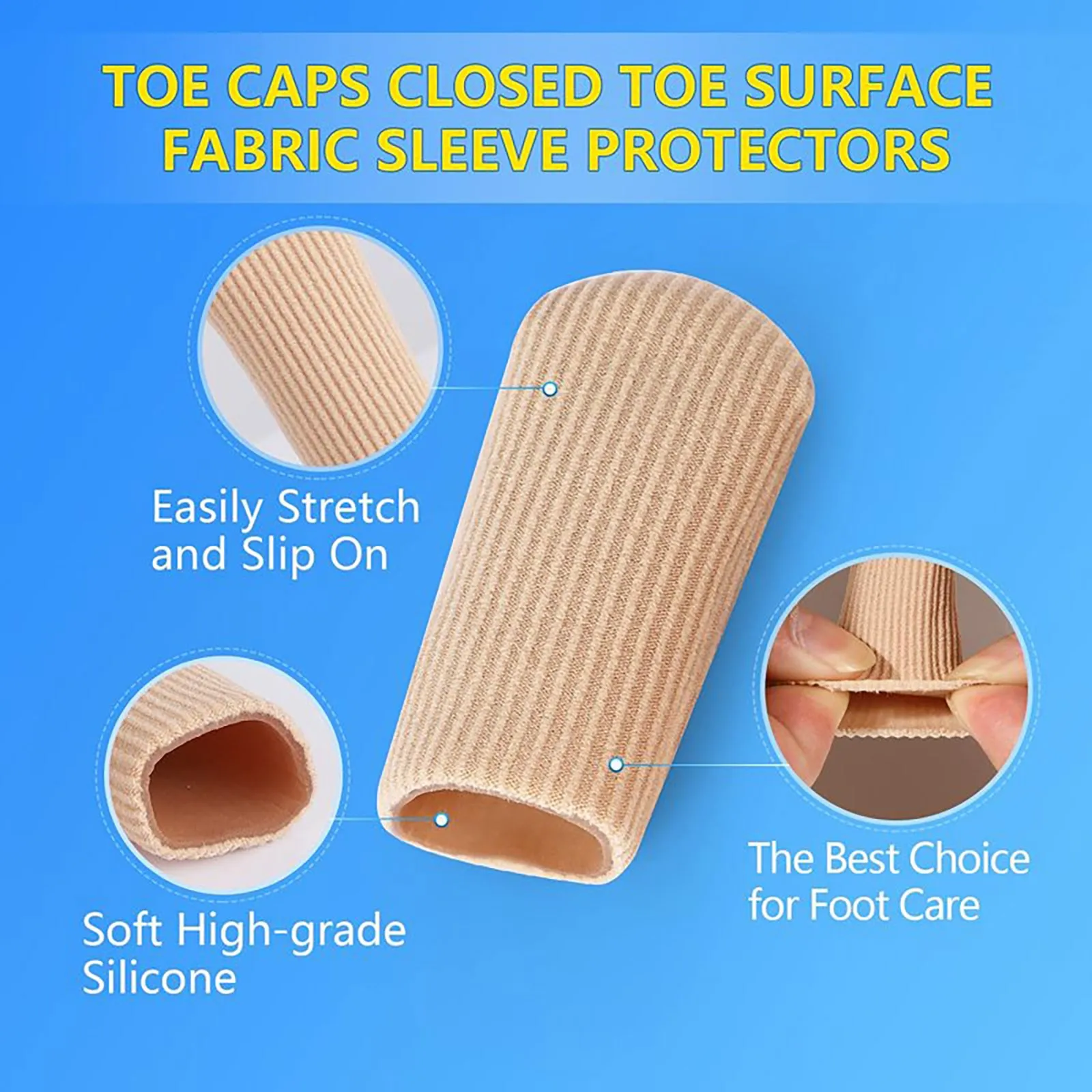Toe Tubes Sleeves Toe Protectors Bandages Fabric Gel Protector Habit Aware Watch