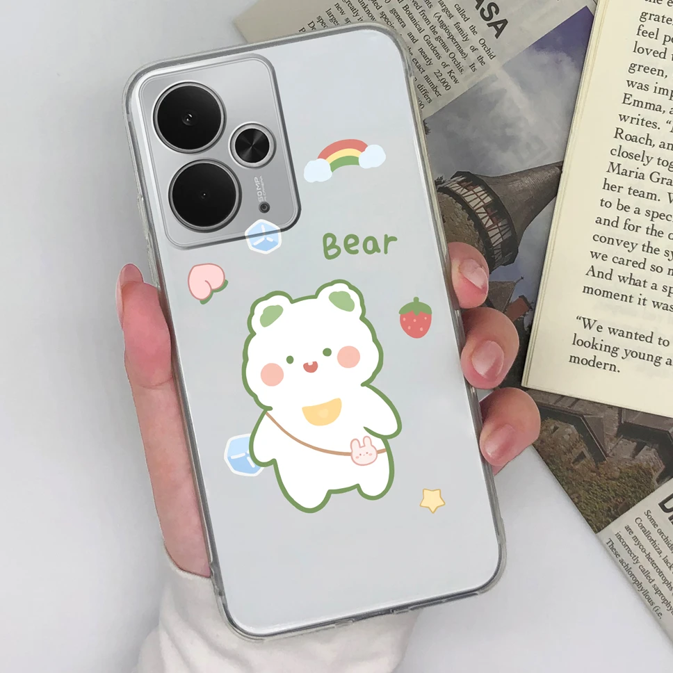 Chic Transparent TPU Silicone Phone Case with Lovely Design Patterns