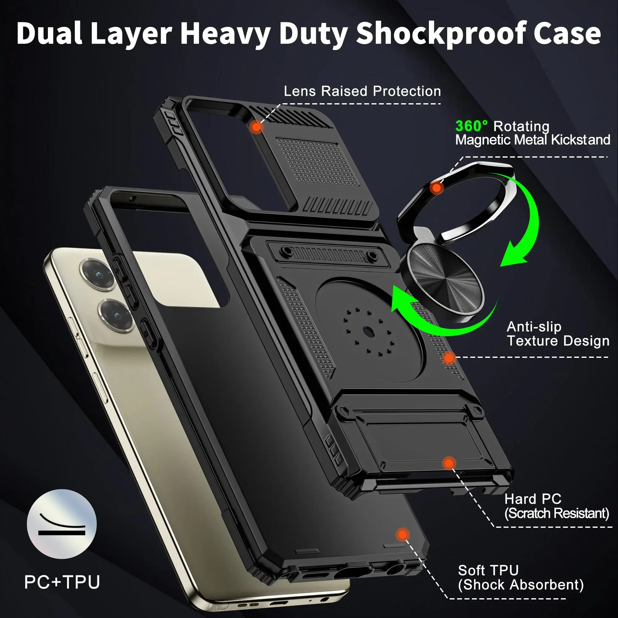 Versatile Wallet Case with Rotating Kickstand and Card Holder