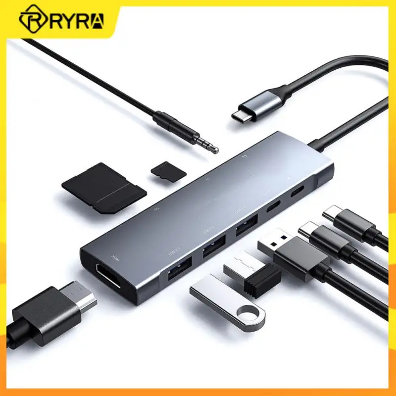 

RYRA USB C HUB Type C To HDMI-compatible USB 3.0 Adapter With PD SD TF RJ45 Audio Port For Macbook Air M1 IPad Pro USB Splitter