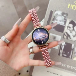 Stainless Steel Watch Band - 18mm, 20mm, 22mm Adjustable Sizes - 20mm watch band (ROSE PINK)