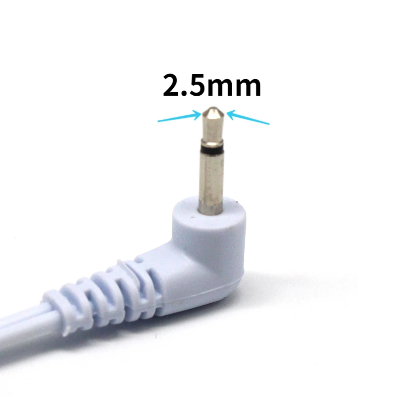 2.5/3.5mm Jack  2 Ear Clips With 2 Way+4-Way Of Digital TENS Therapy Machine Electrode Lead Wires Connecting Cables