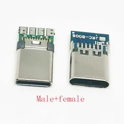 USB 3.1 type c male/Female Connectors Jack Tail 24pin usb Male Plug Electric Terminals welding DIY data cable Support PCB Board