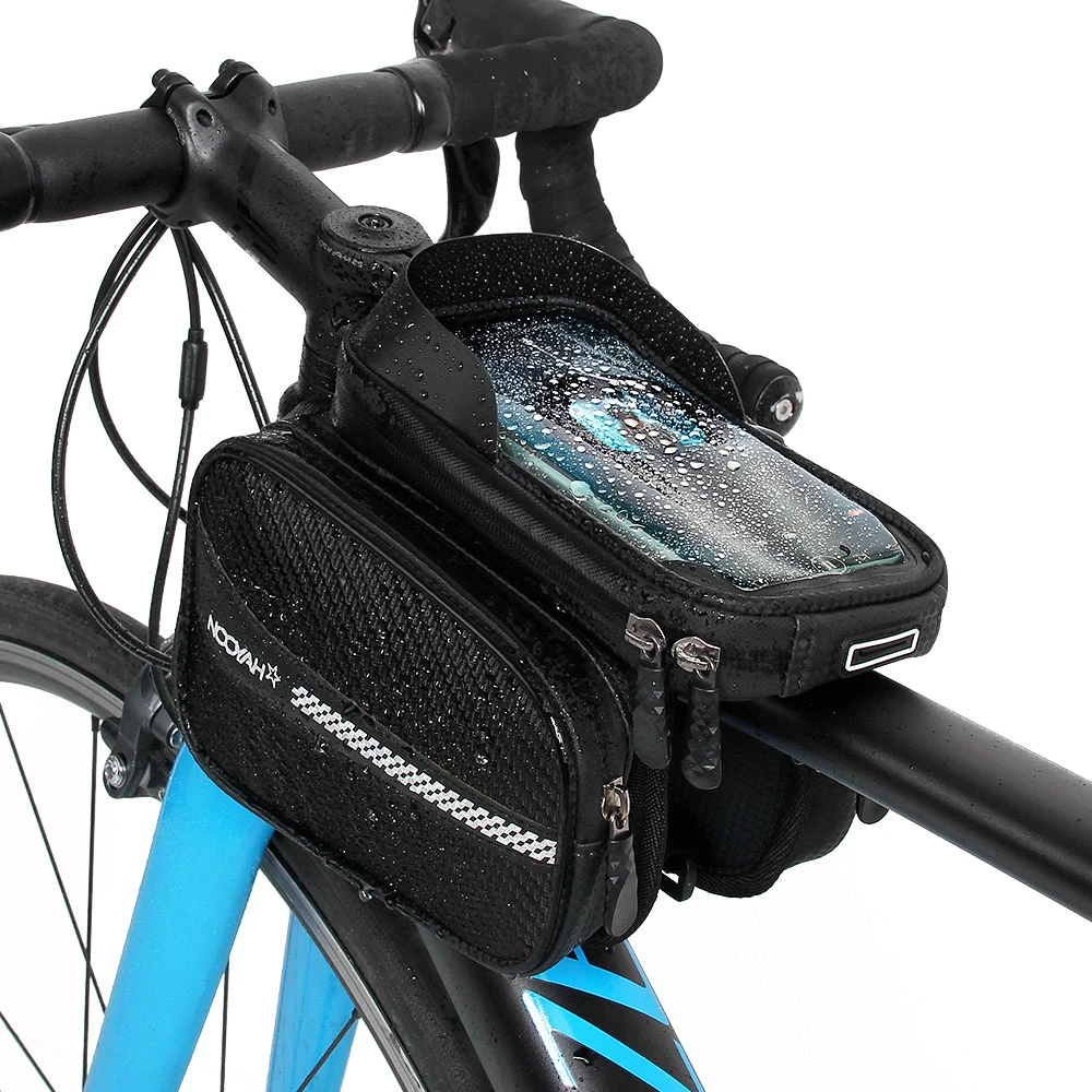 Nooyah Bicycle Bag Bike Frame Front Tube Bag Touchscreen Detachable