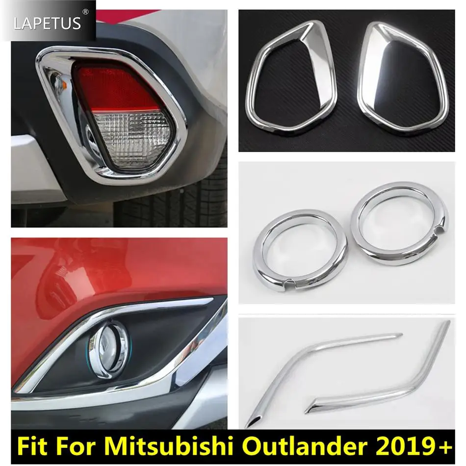 

Car Accessories Front Rear Fog Light Ring Lamp Eyelid Eyebrow Molding Cover Trim Fit For Mitsubishi Outlander 2019 - 2021 Chrome
