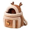 Bag Backpack Dog Travel Bag Pet Winter Outdoor Carriers Plush Reindeer Bag with Hand Warmers G5AB 2