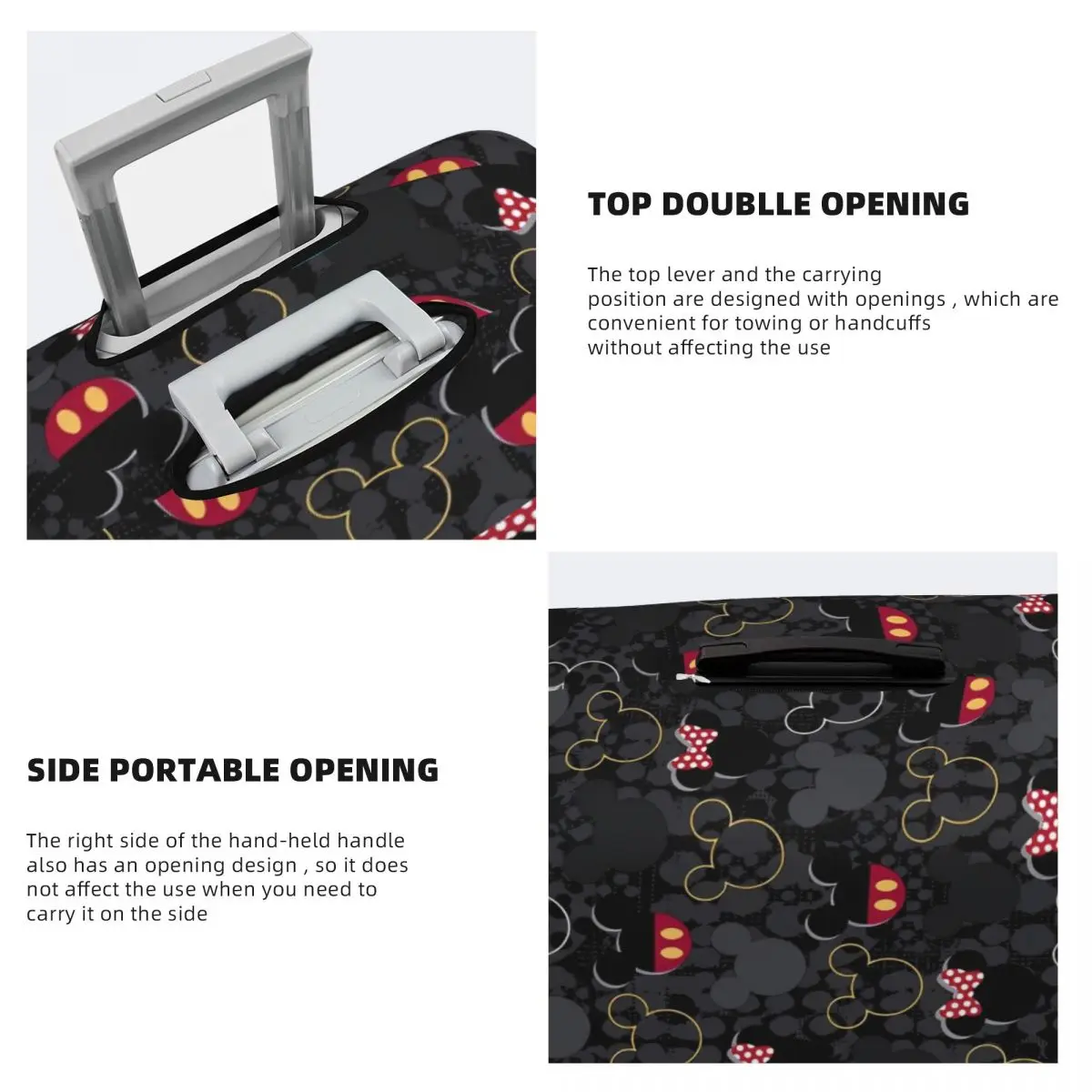 Mickey Mouse Graffiti Suitcase Cover Travel Protection Holiday Strectch Luggage Accesories 4