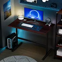 Computer Desk Spacious Desktop I-shaped Metal Frame Study Desk Thickened Artificial Board Rounded Corner Desk Home Furniture 1