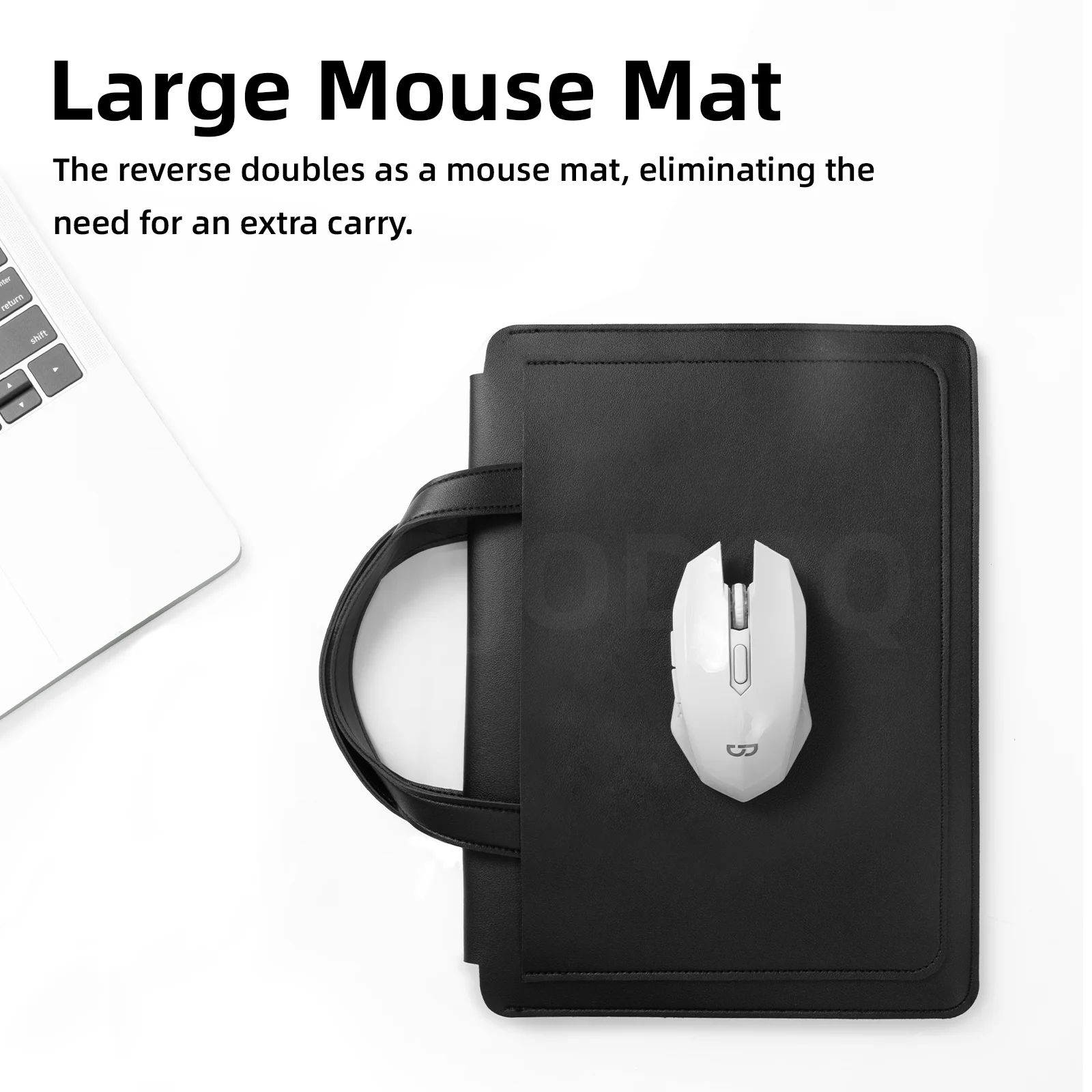 GOOJODOQ PU Leather Laptop Bag 13-16 Inch Water-Resistant