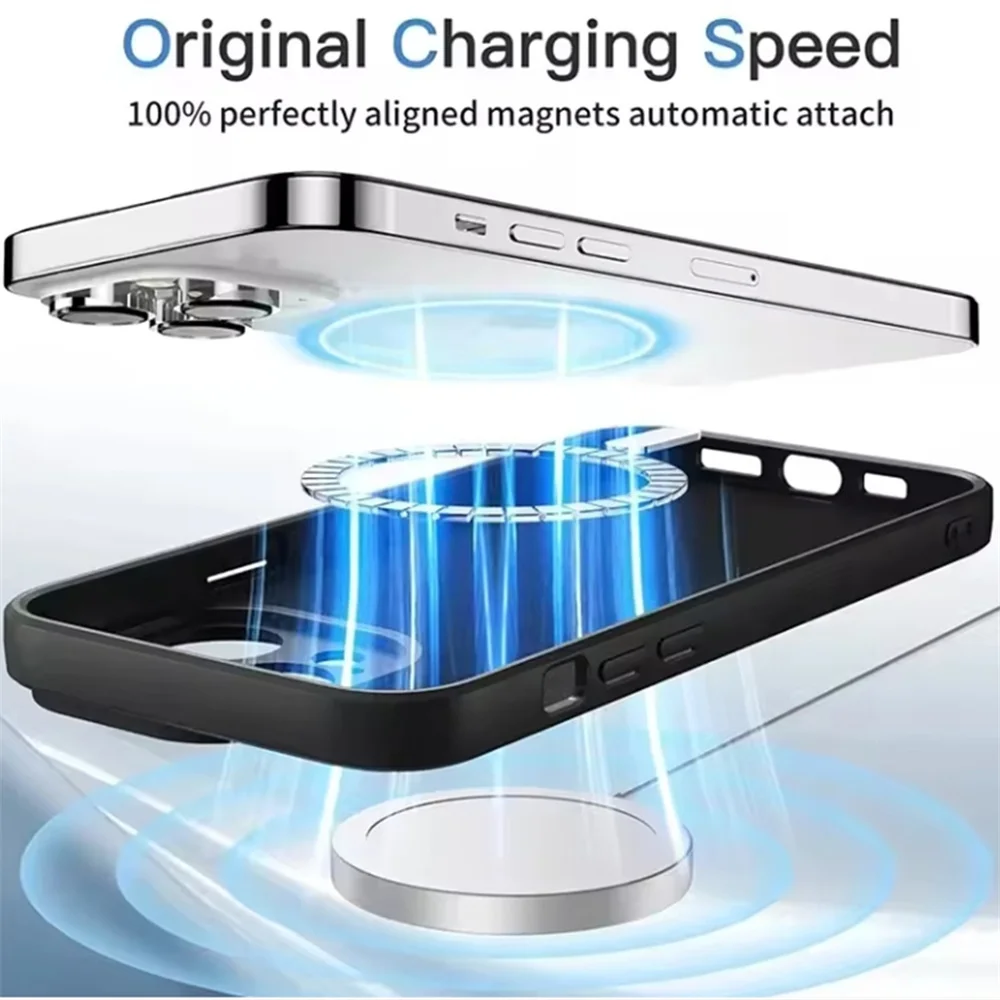 Liquid Silicone Shockproof Magnetic Wireless Charging Phone Case