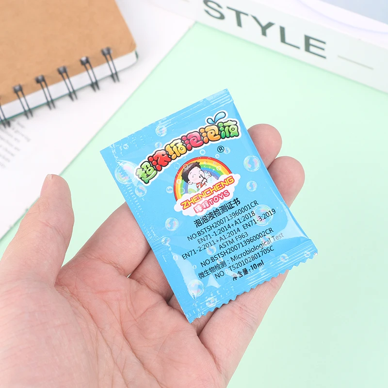 100ml 10 bag New Concentrate Bubbles Liquid Soap Water Bubble Gun Accessories Soap Bubble Liquid Bubble Refills 4