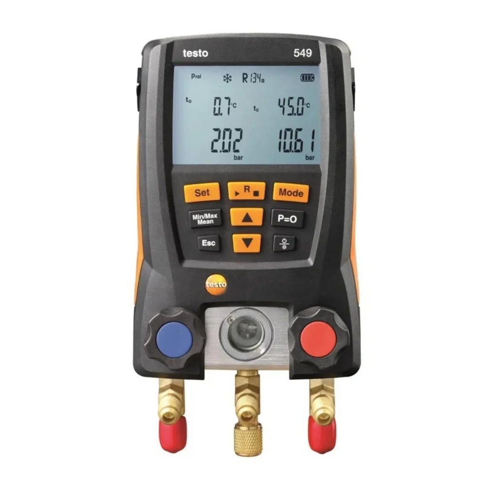 Testo 549 Digital Manifold Gauge Refrigerant Pressure Gauge 2 Valves System for