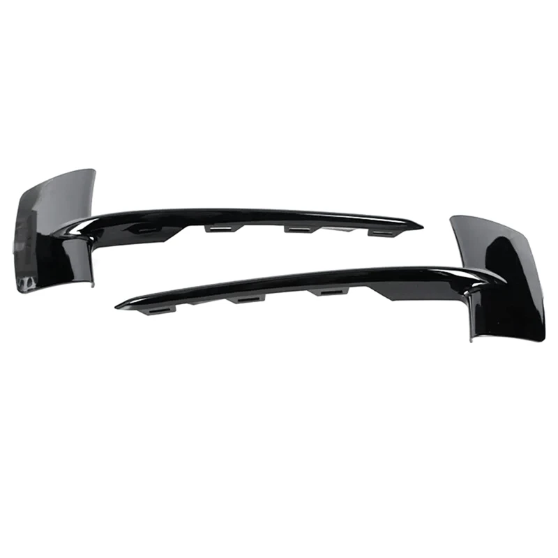 Bumper Grille Trim Strips T38C-2PCS Front Bumper Lower Grille Trim Black For BMW F15 X5 2014-51117325395 51117325396 Car Accessories