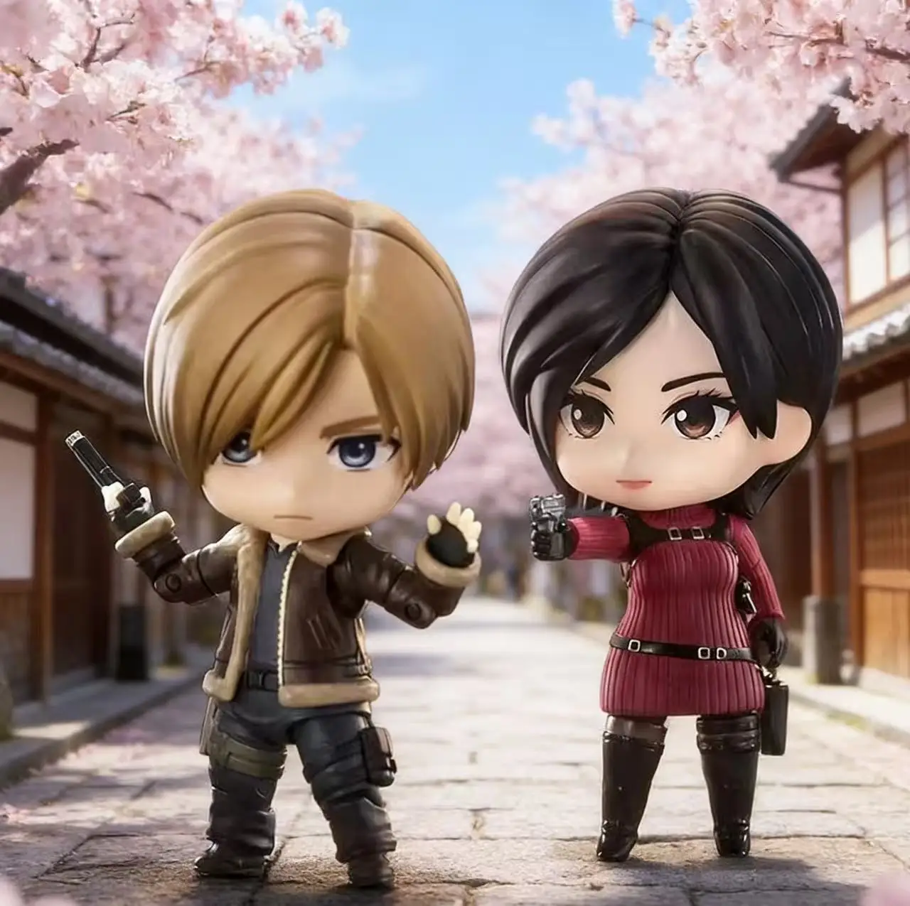 New #2761 #2337 Ada Wong & Leon S. Kennedy Resident Evil Anime Figure Set Swappable Faces Movable Joints Action Figure For Gift
