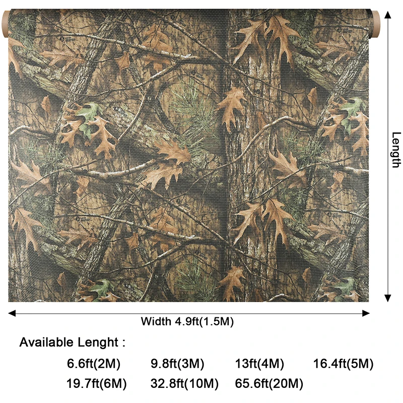 Camouflage Netting Camo Netting 59" W Bulk Roll Mesh Cover Blind for Hunting Sun Shade Party Camping Outdoor Hunting Ground Blinds