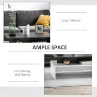Two-Tone Color Geometric Shape Sofa End Table with Storage Shelving, Black/White 2