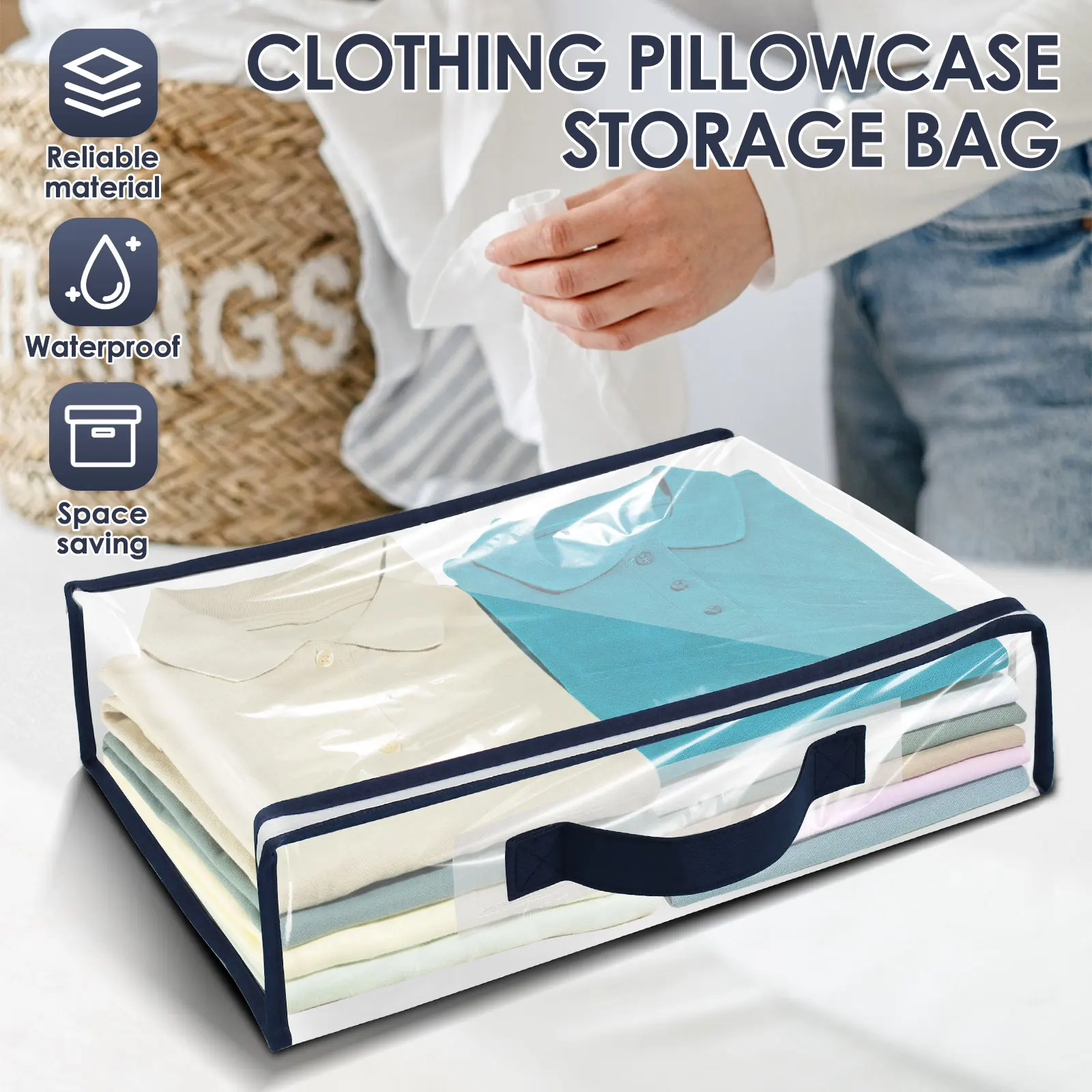 12Pcs Clear Clothes Storage Bags Waterproof Versatile Plastic Blanket Storage Bag Space Saving Closet Storage Container for Home 2