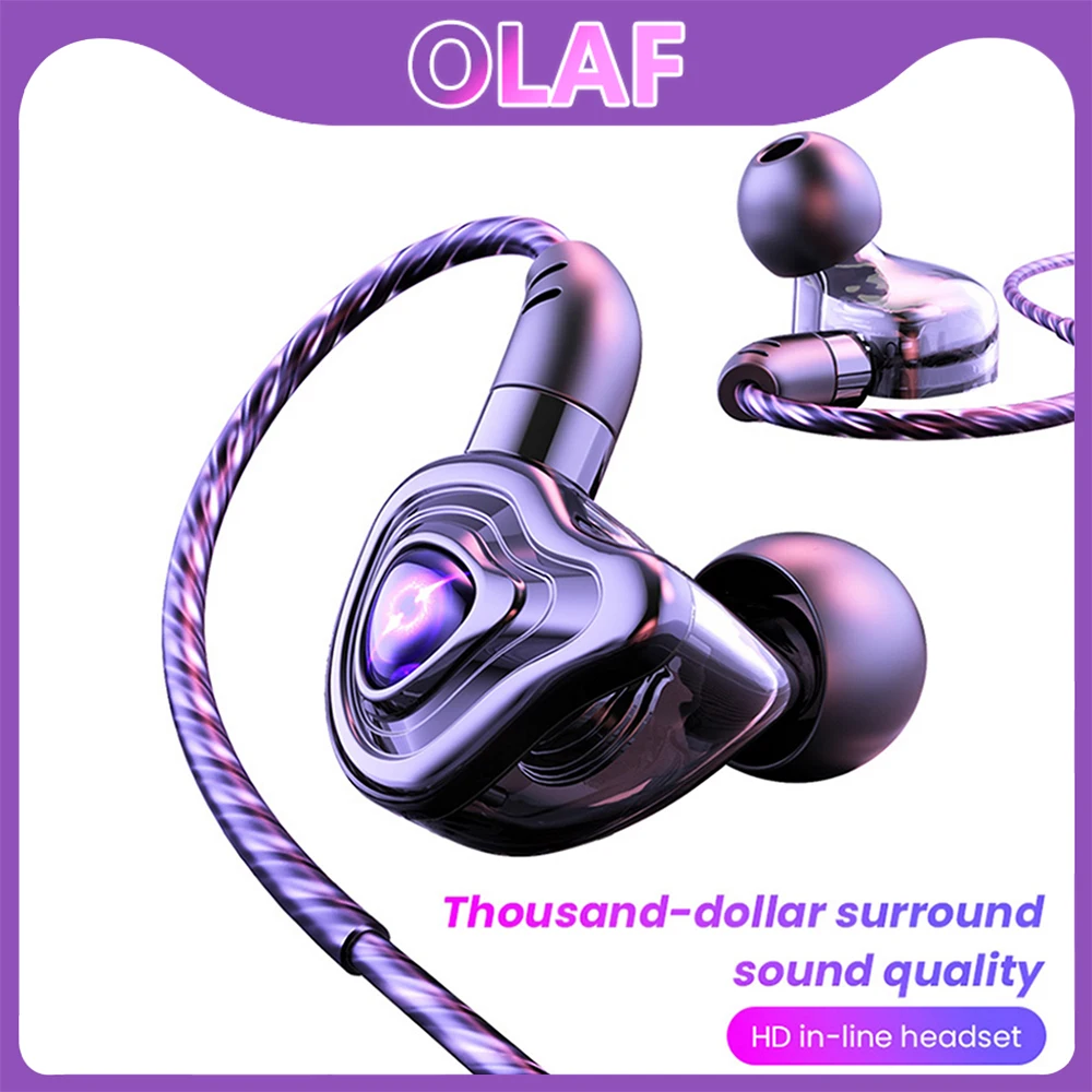 Cuffie Cablate Da 3,5 Mm In Ear Bass Hifi 9D Surround Sound Auricolari Hd Call Voice Wire Control Cuffie Con Microfono Riduzione Del Rumore Auricolari