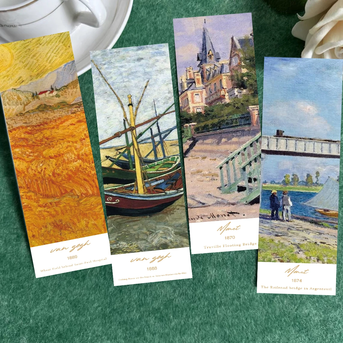 30pcs World Classic Painting Bookmark Retro Oil Painting Decoration Reading Book Page Markings