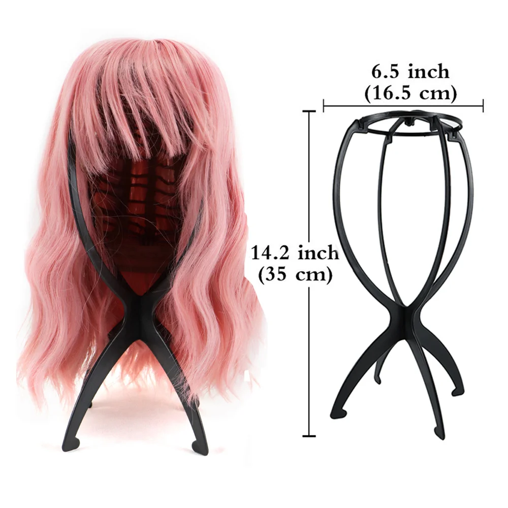 KDOSP Plastic Wig Stand Hair Accessories Portable Foldable Wig Hat Holder  Support Display Stand (Red)