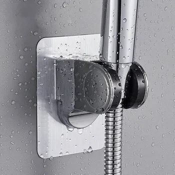 Supporto universale per soffione doccia a parete senza punzone staffa per doccia regolabile per uso domestico accessori per il bagno autoadesivi 1
