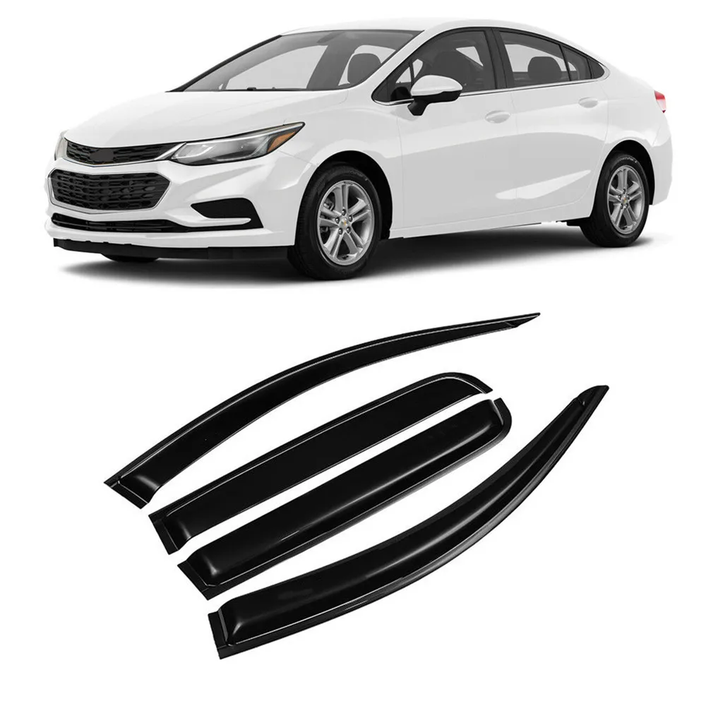 For Chevrolet Cruze-Cars Accessories Window Visors Rain Sun Guard Vent Wind Deflector Weathershield Slim Moulding Trim