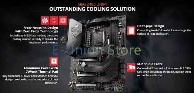 For Msi MEG Z490 UNIFY Desktop Motherboard LGA1200 DDR4 128G