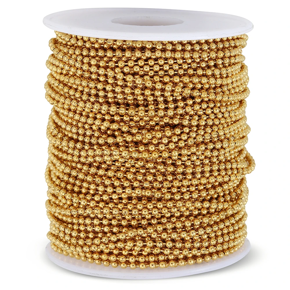 US$ 2.37 ~ US$ 3.16 - Nuevo Collar De Acero Inoxidable De Oro De 18 Quilates Con Cadena De Bolas De Aceite Que Gotea De Color Rojo Blanco Y Negro P2152392