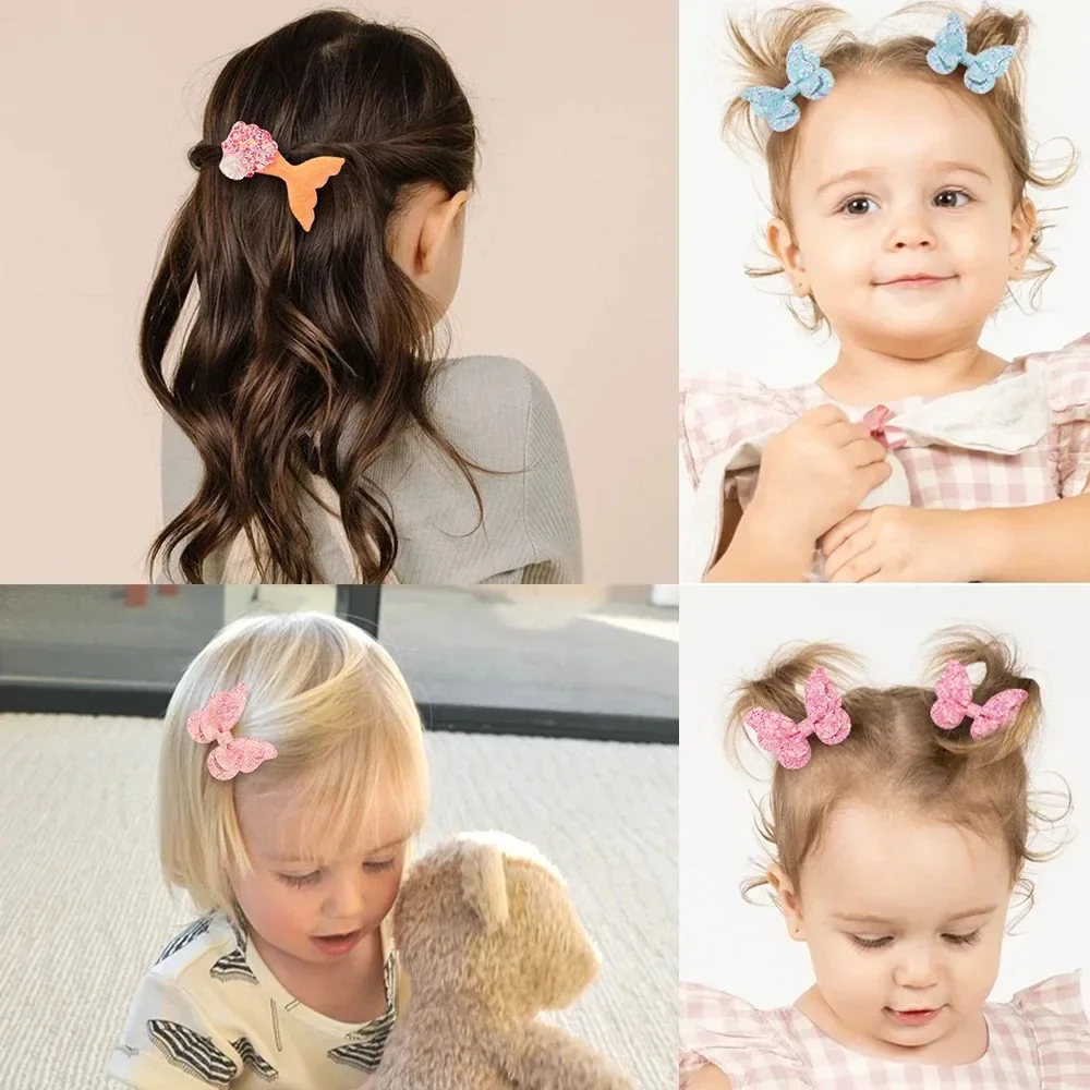 Juego de pinzas para el pelo para niña, horquillas con estampado de flores, mariposa dulce, BB, Clips para el pelo, pasadores, accesorios para la cabeza