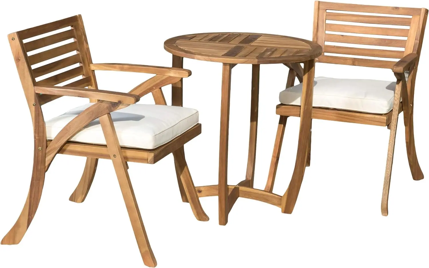 

Christopher Knight Home Coronado Acacia Wood Bistro Set, 3-Pcs Set, Teak Finish