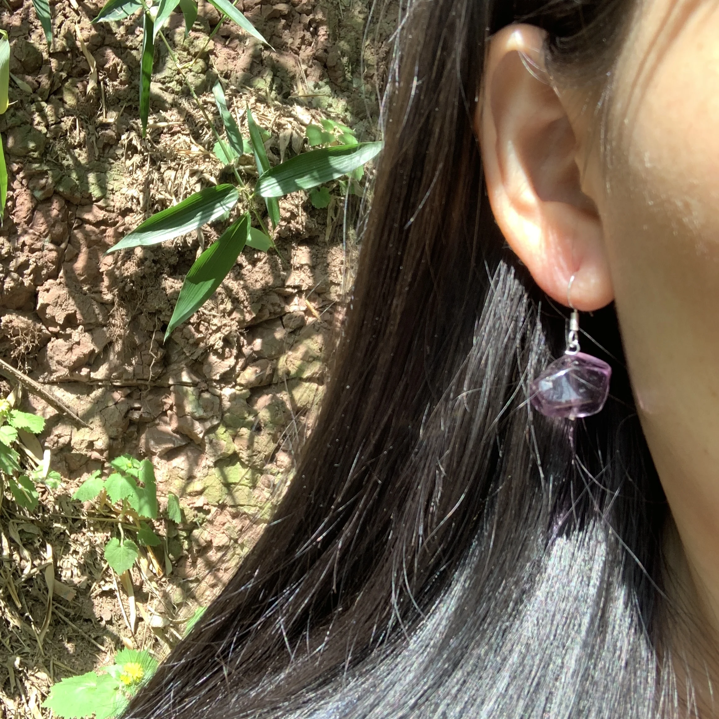 Natural Amethyst Earrings Silver 925 Hanging Earrings Original Gemstone Women High Quality Jewelry Design Handmade