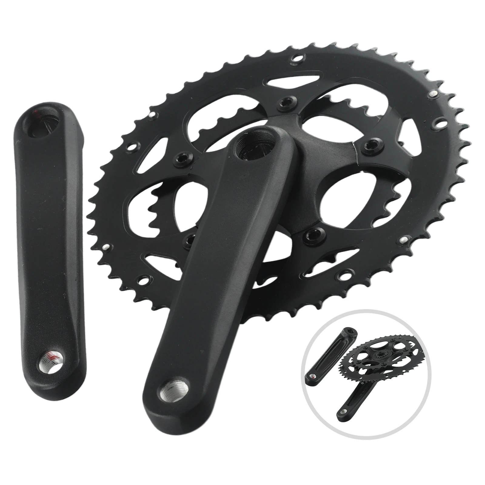 

Bike Bicycle Double Chainwheel Cranket Cycle Cycling Double Crankset Chainset Road Bike Square Taper AL6061 Aluminum Alloy