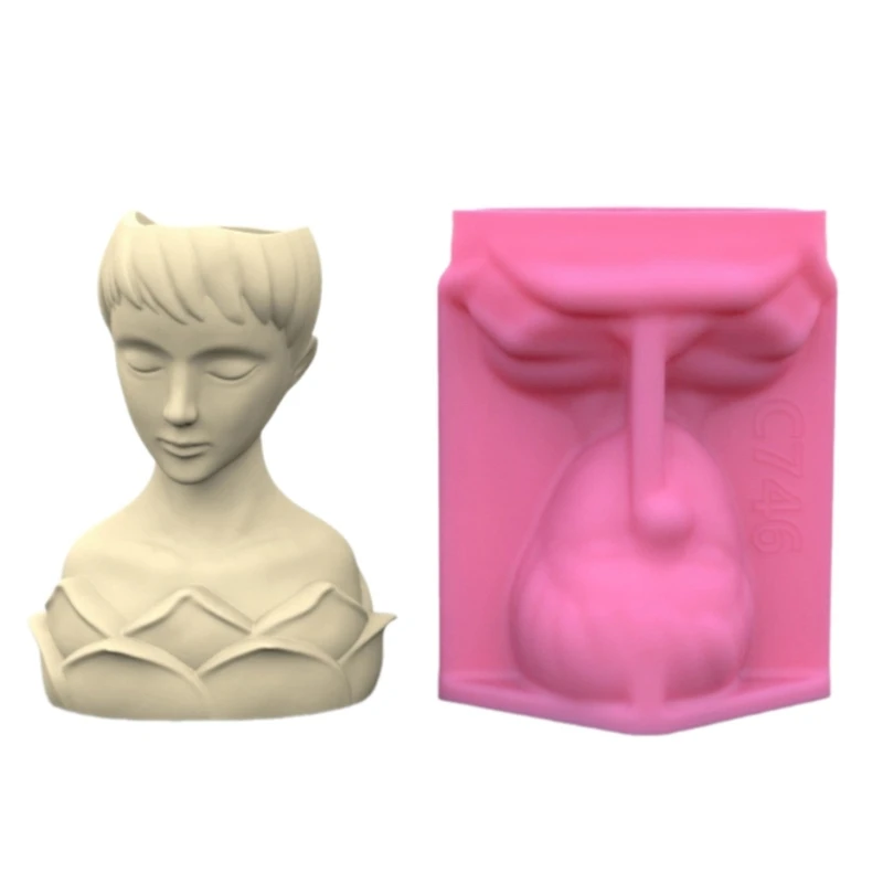 

Portrait Plant Flowerpot Mould Human Shaped Silicone Molds Succulents Planter Epoxy Resin Molds Garden Figurines Outdoor