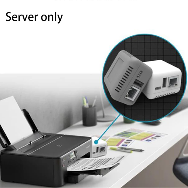 1PCS 5.3x4 cm Mini NP330 Network USB 2.0 Print Server （Network/WIFI/BT/WIFI cloud printing Version）