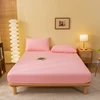 Solid Color Fitsheet With Elastic Band Bedsheet High Quality Fitted Sheet Single Double Twin Queen Size Mattress Cover 2