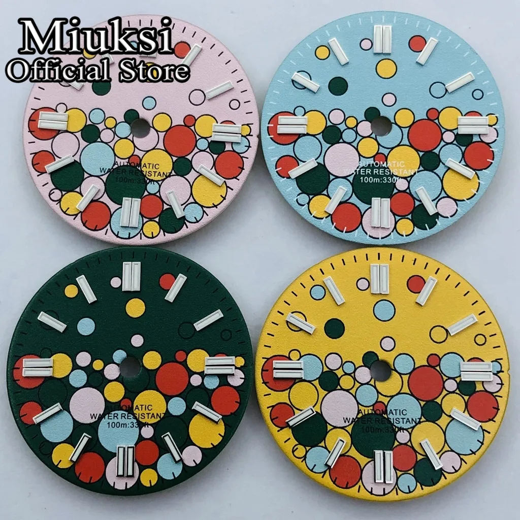 

Miuksi 29mm watch dial luminous dial fit NH35 NH36 ETA2836 2824 Mingzhu DG2813 3804 Miyota 8215 821A Seagull 1612 movement