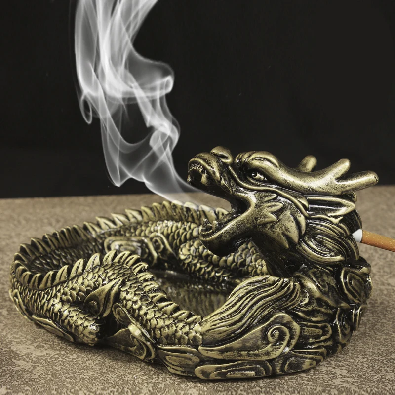 

Creative Design Unique Portable Living Room Ashtray for Car Interior Home Frame Dragon Ashtray As Gift for Friends Ash Tray