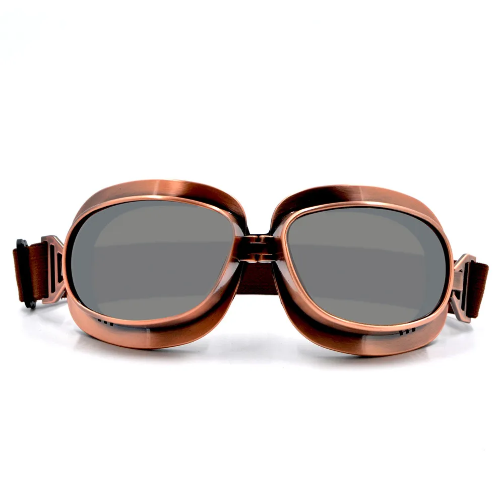 Motorrad Brille Leder Cafe Racer Vintage Steampunk Brille für ATV Dirt Bike Jet Ski Moto Helm Gafas Aviador – Detail 1